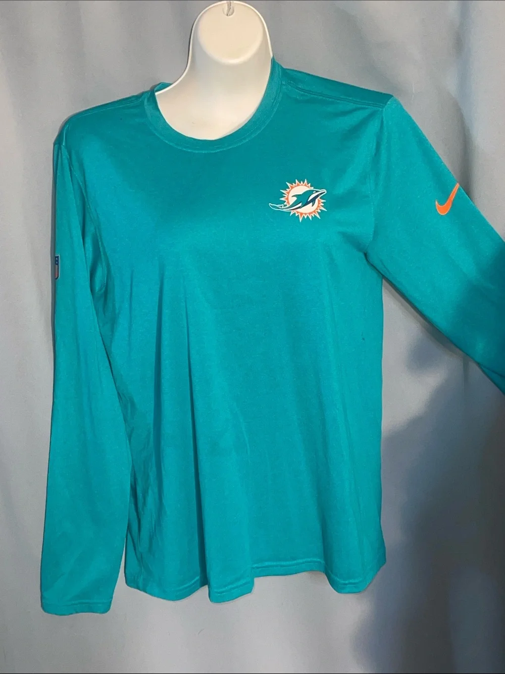 Nike Teal Miami Dolphins Long Sleeve Performance Top